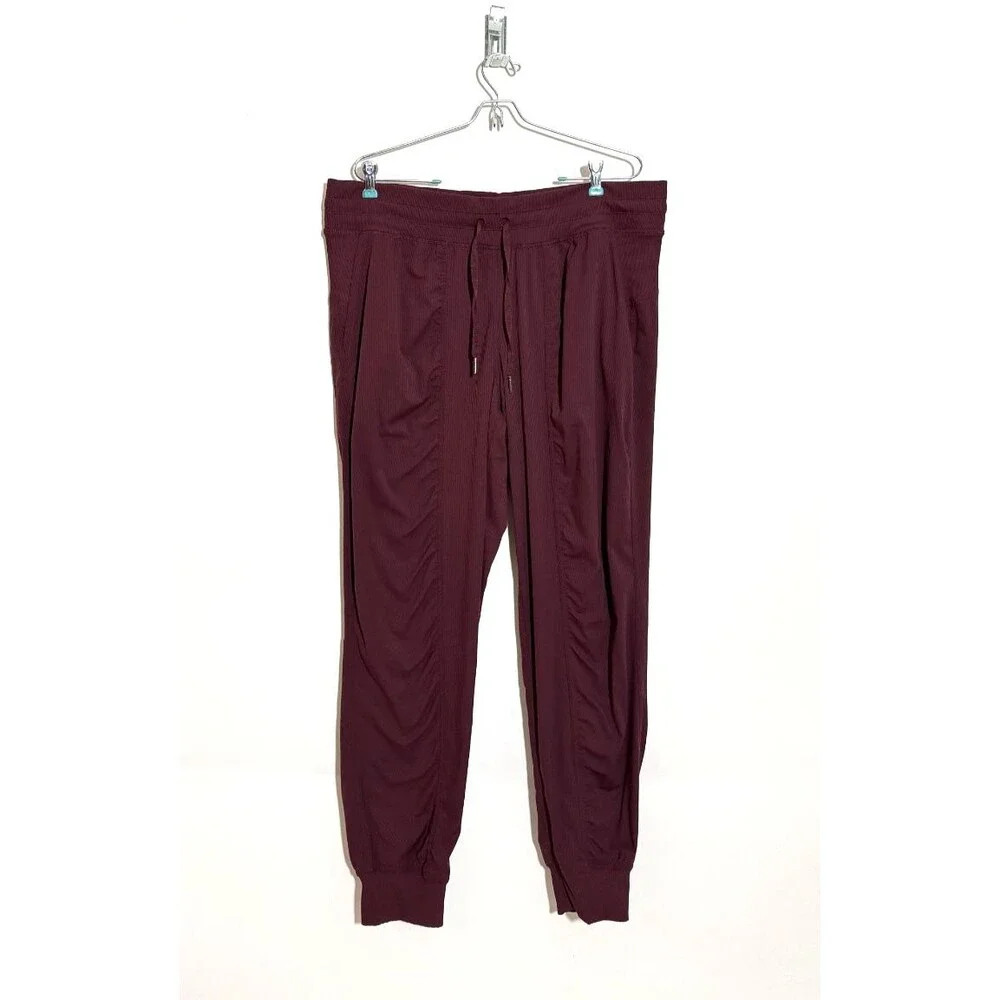 Lululemon Dance Studio Jogger Pants Size 14 Burgundy Mid-Rise Tapered Athleisure